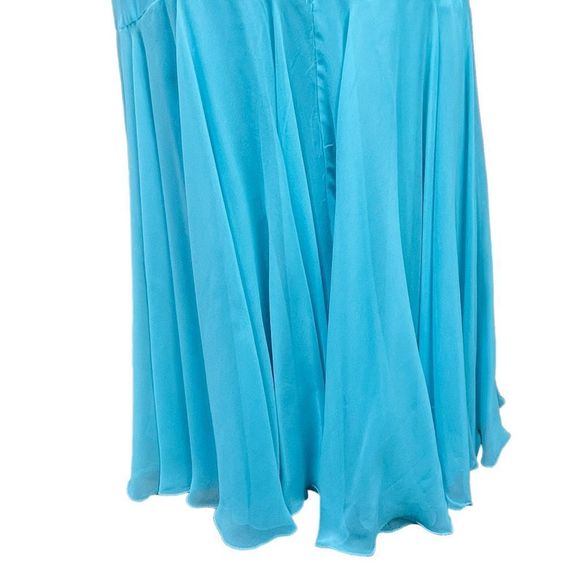 Vintage 70’s Light Blue 100% Silk Formal Dress 2 Piece Slip & Long Beade… - Picture 11 of 15